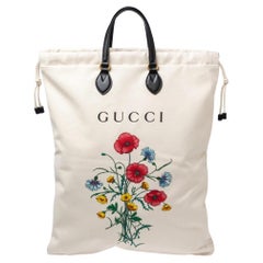 Gucci Cream Canvas Chateau Marmont Drawstring Laundry Tote