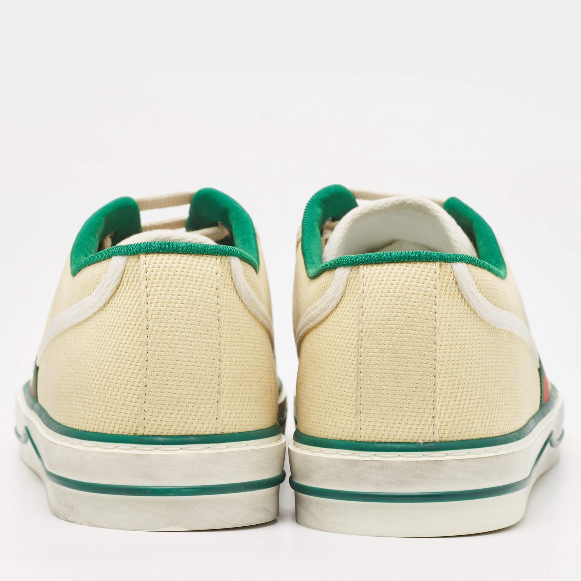 Gucci Cream Canvas Tennis 1977 Sneakers Size 42.5 4