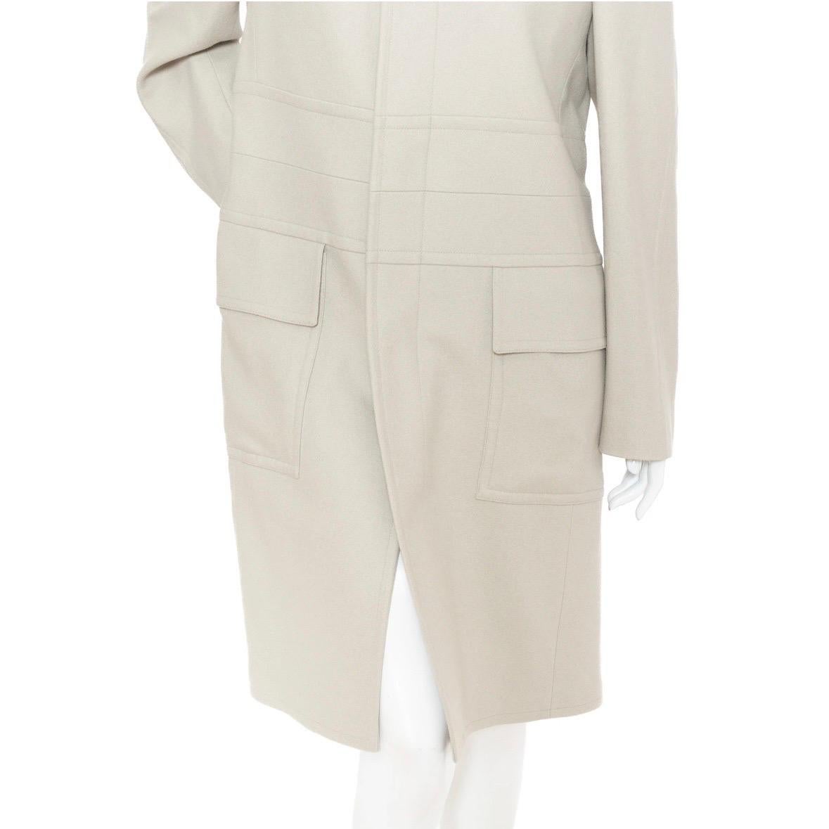 Gucci Cream Cashmere-Blend Leather Collar Coat For Sale 2