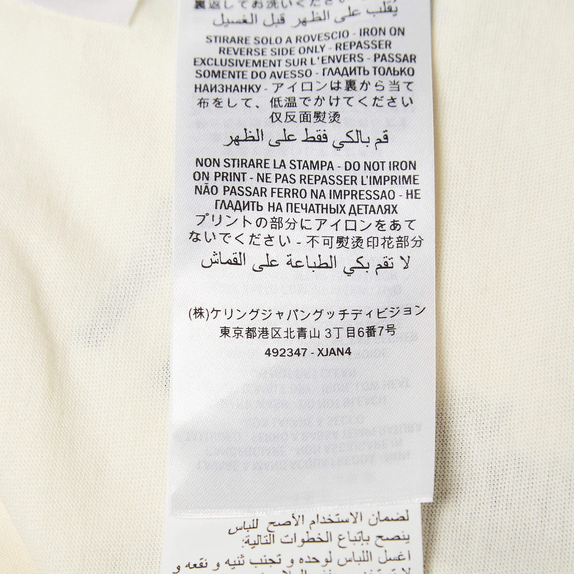Gucci Cream Chateau Marmont Print Jersey T-Shirt S 1