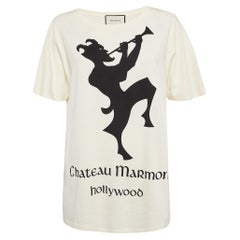 Gucci Cream Chateau Marmont Print Jersey T-Shirt S