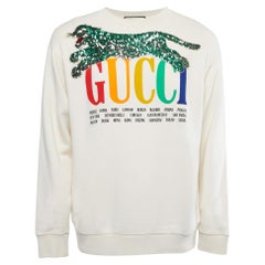 Gucci Logo Sweatshirt - 8 For Sale on 1stDibs  gucci bambi sweatshirt, north  face gucci crewneck, beige gucci hoodie
