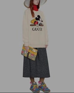 GUCCI Cream Disney X Gucci Mickey Mouse Hoodie Sweatshirt sold out