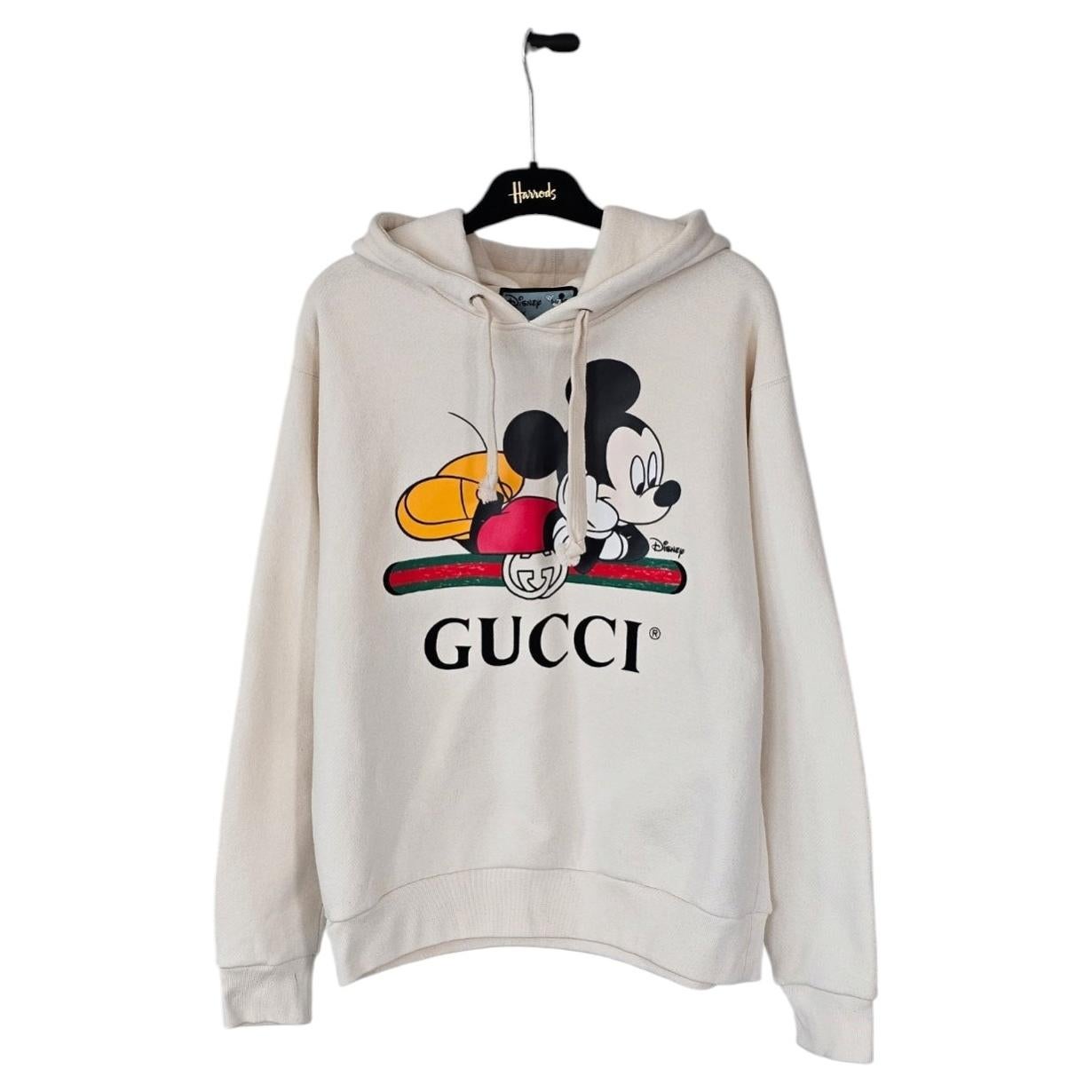 GUCCI Cream Disney X Gucci Mickey Mouse Hoodie Sweatshirt sold out