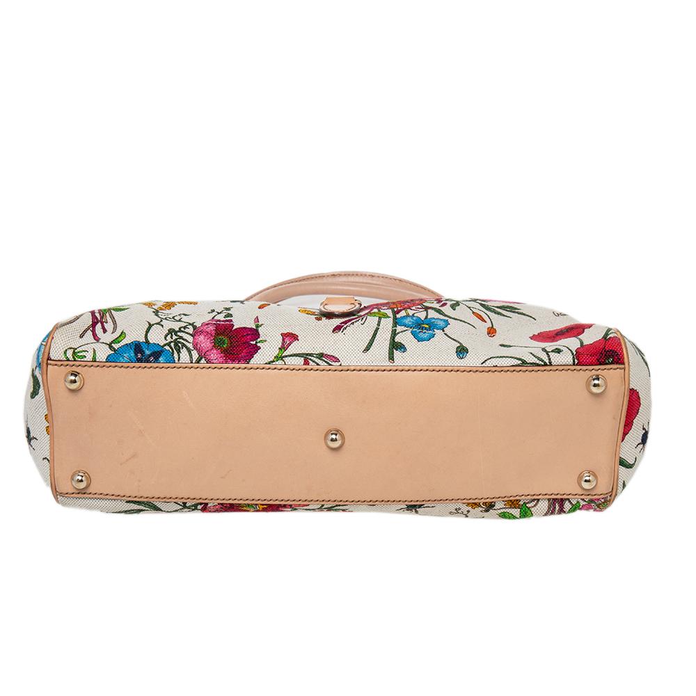 Women's Gucci Cream Floral Canvas Jackie O Hobo