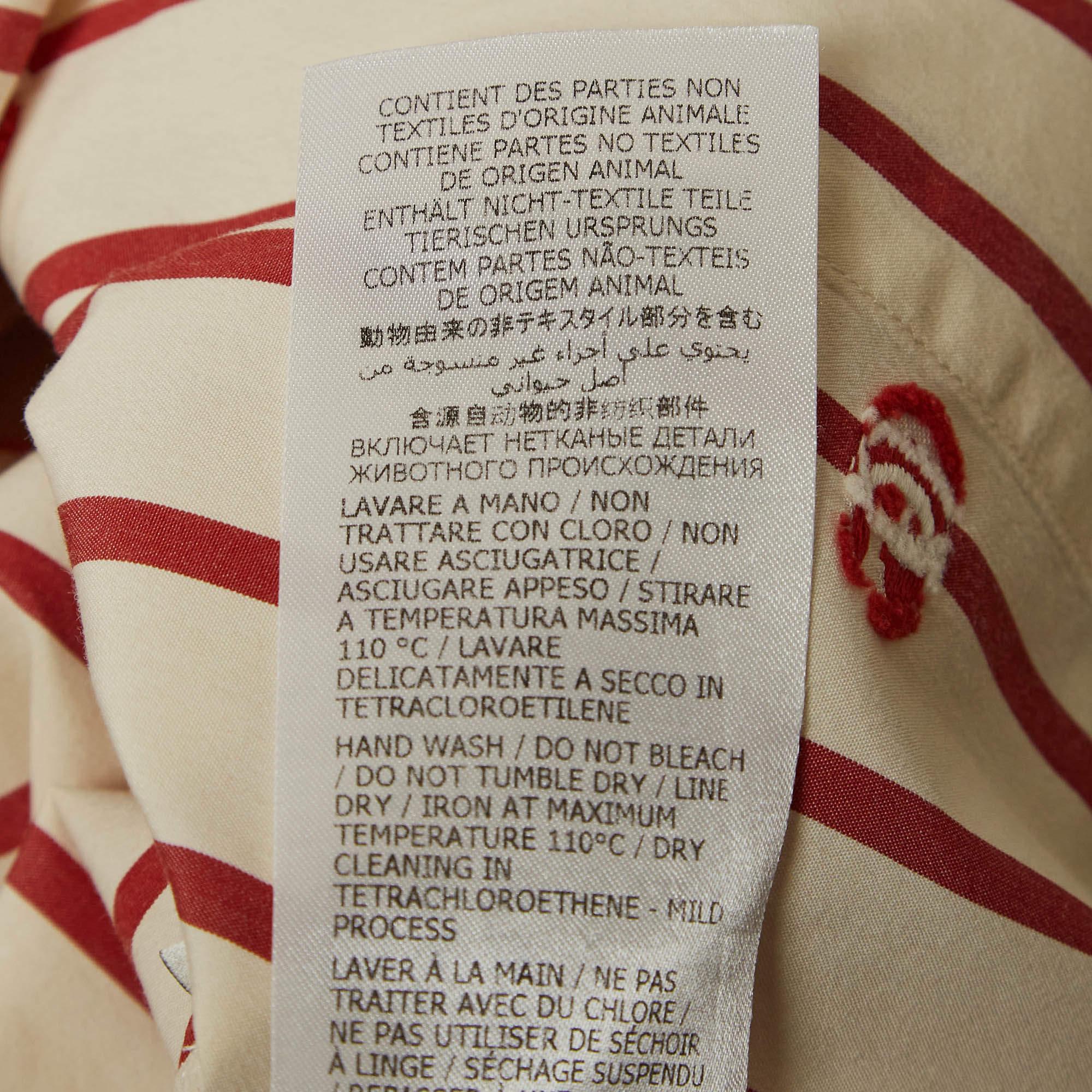 Gucci Cream GG Striped Cotton Bowling Shirt XXL 3