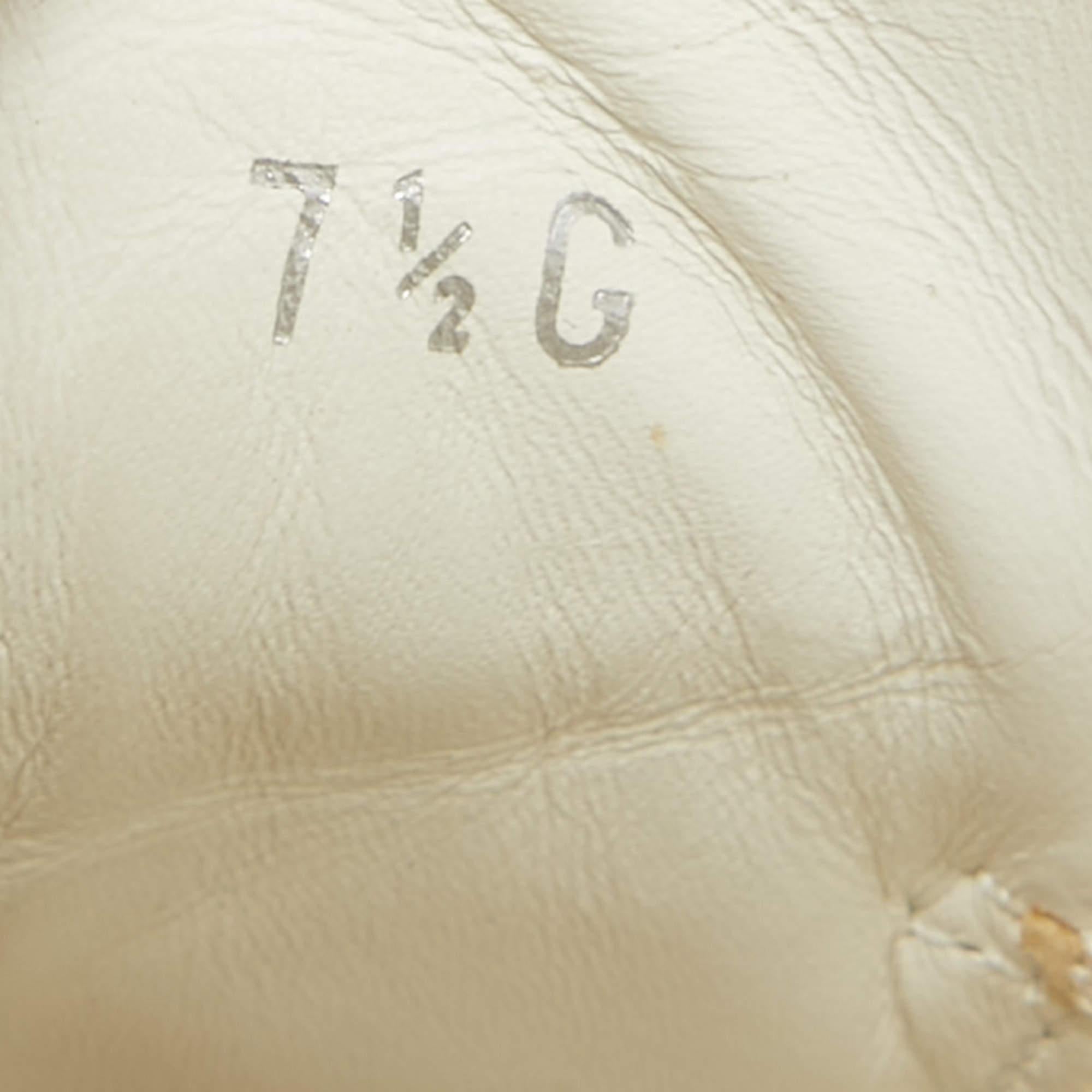 Gucci Cream Grained Leather Ace Sneakers Size 41.5 3