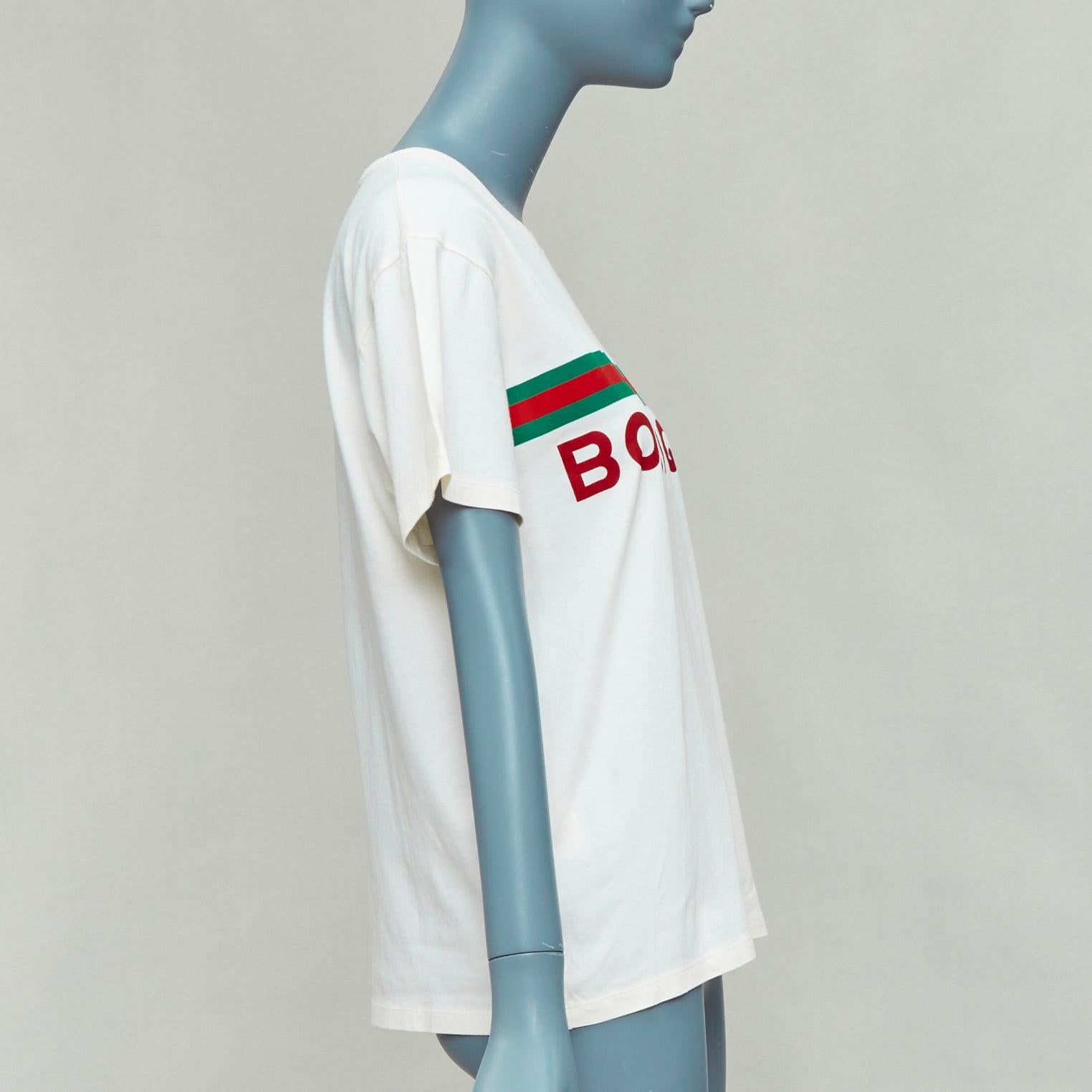 GUCCI cream green yellow boutique vintage logo short sleeve tshirt XXS In Excellent Condition For Sale In Hong Kong, NT