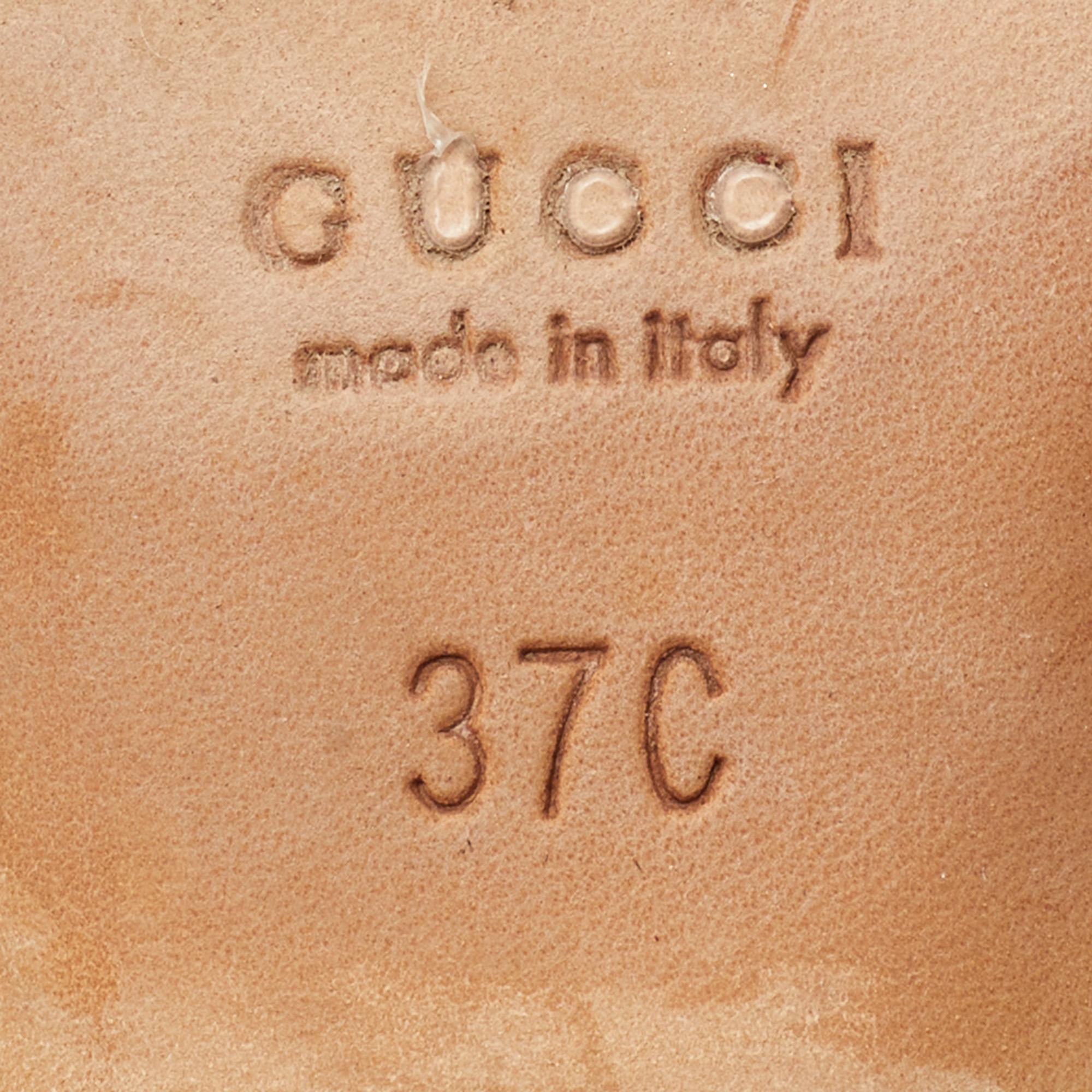 Gucci Cream Guccissima Leather Horsebit Loafer Pumps Size 37 2