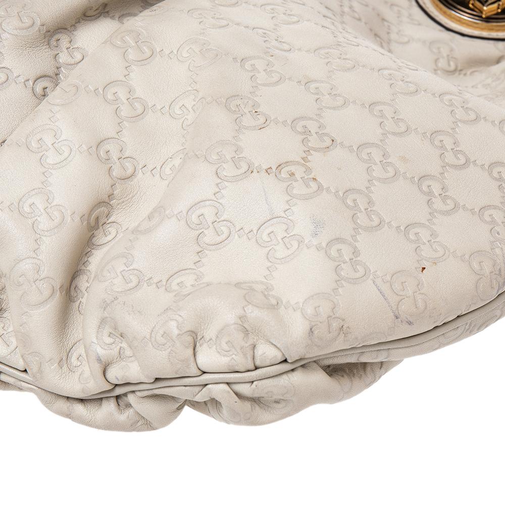 Gucci Cream Guccissima Leather Large Hysteria Hobo 3