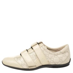 Gucci Cream Guccissima Leather Velcro Sneakers Size 36