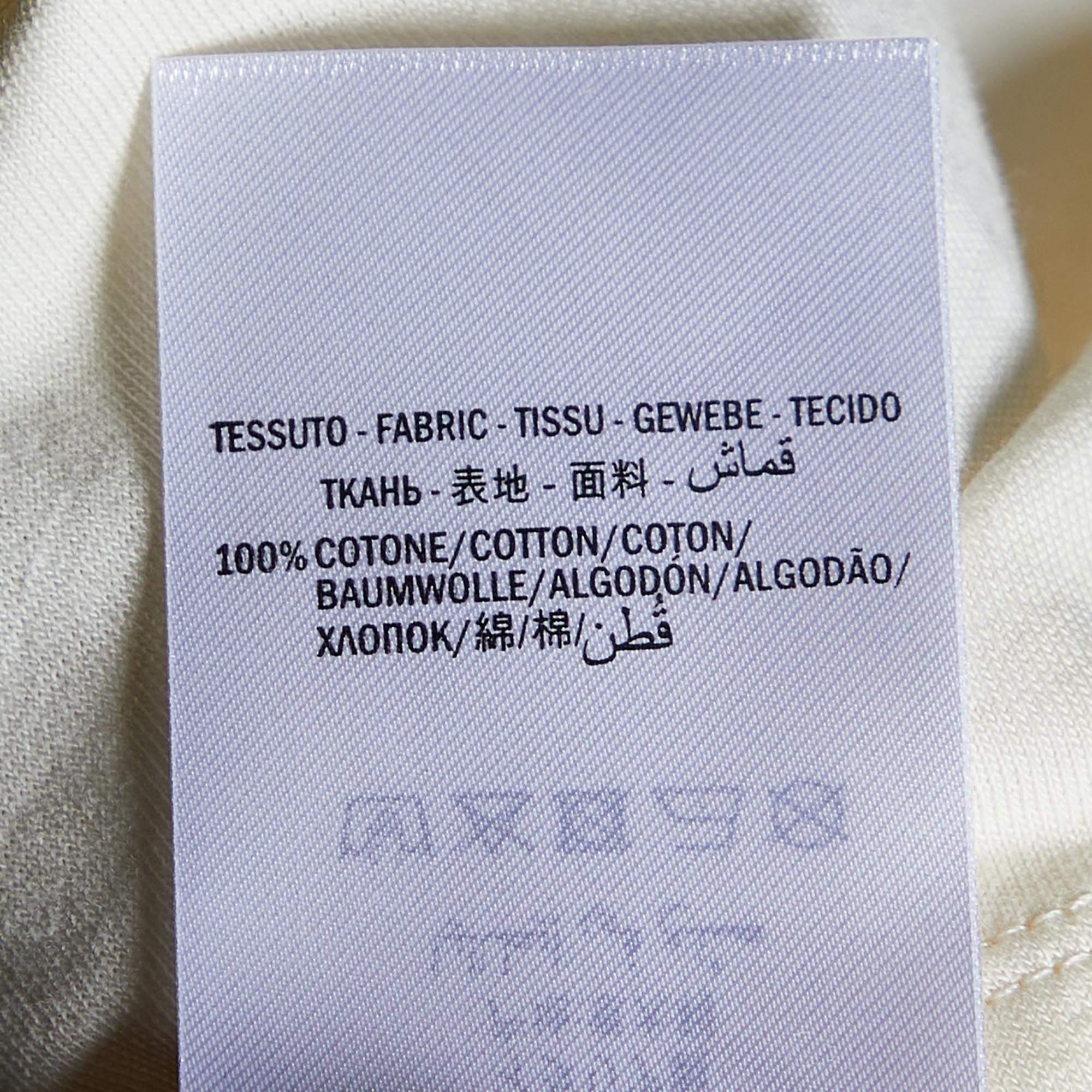 Gucci Cream Guccy Print Baumwolle T-Shirt mit Rundhalsausschnitt L Damen im Angebot