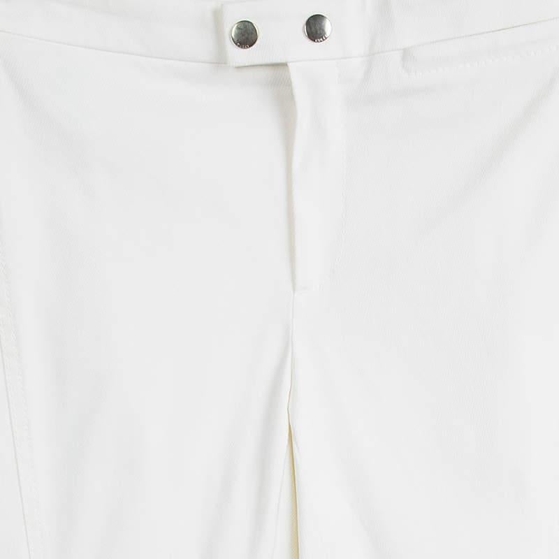 Gucci Cream High Waist Slim Fit Pants S In Good Condition For Sale In Dubai, Al Qouz 2