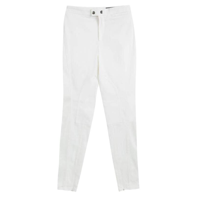 Gucci Cream High Waist Slim Fit Pants S For Sale