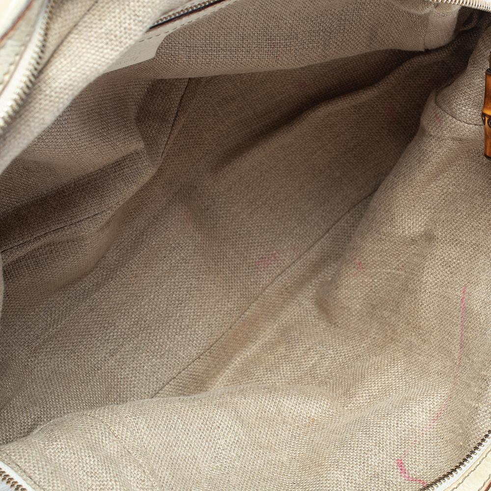 Gucci Cream Horsebit Embossed Leather Satchel Bag at 1stDibs