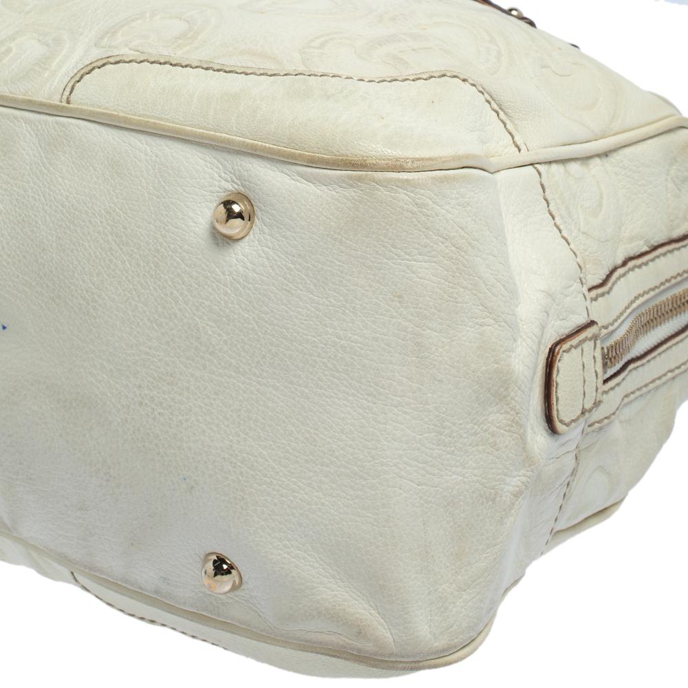 Gucci Cremefarbene Umhängetasche aus Leder mit Pferdegebissprägung 3