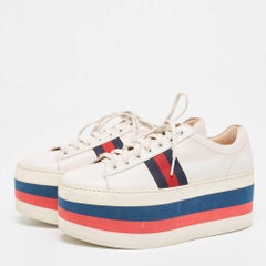 Gucci Cream Leather Ace Platform Sneakers Size 39