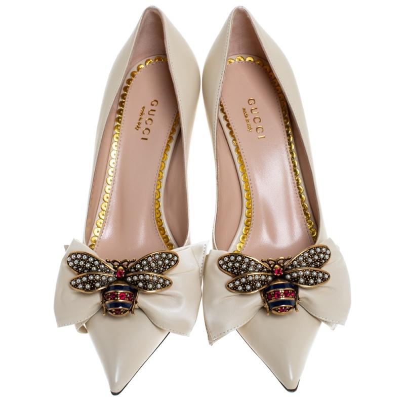 gucci cream heels