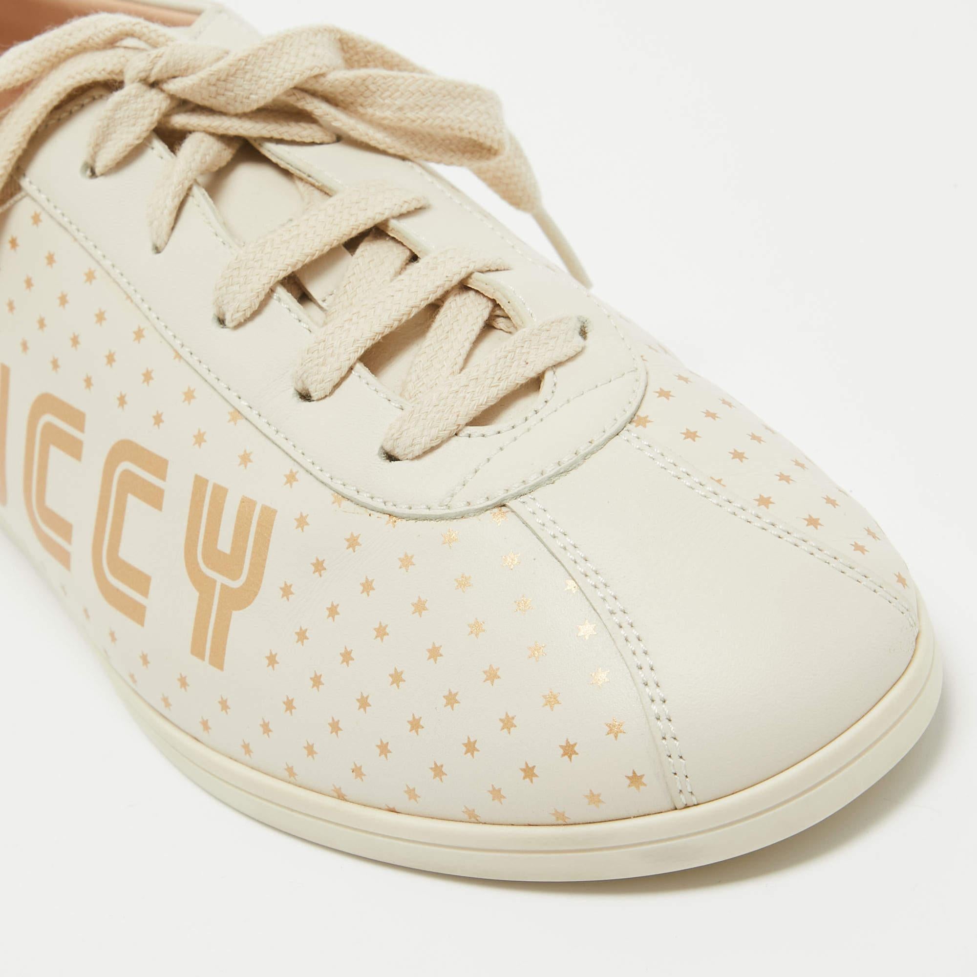 Gucci Cream Leather Falacer Low Top Sneakers Size 40 For Sale 1