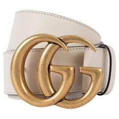 Retro GUCCI cream leather GG MARMONT Belt 85