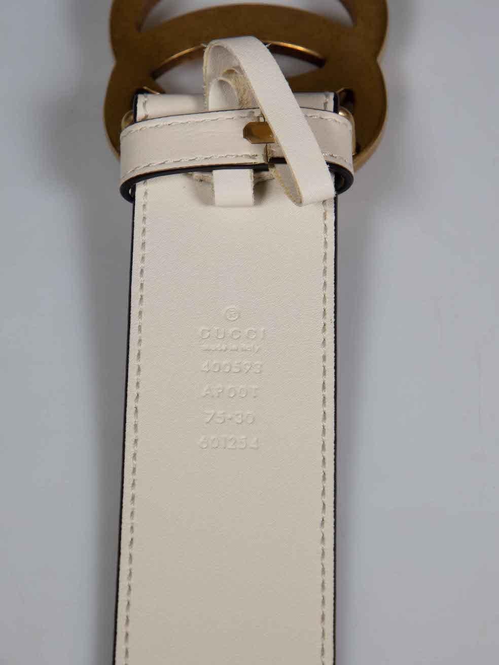 Gucci Cream Leather GG Marmont Belt 1