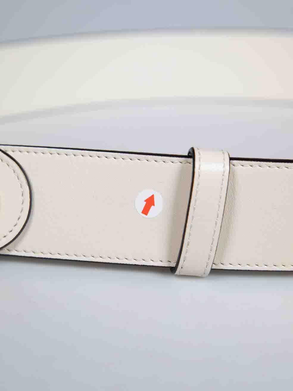 Gucci Cream Leather GG Marmont Belt 3