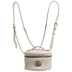 Gucci Cream Leather GG Marmont Vanity Case Backpack
