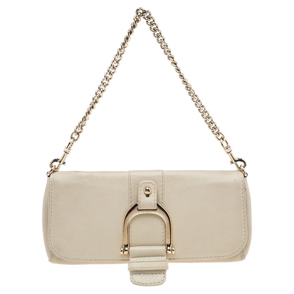 Gucci Cream Leather Greenwich Shoulder Bag