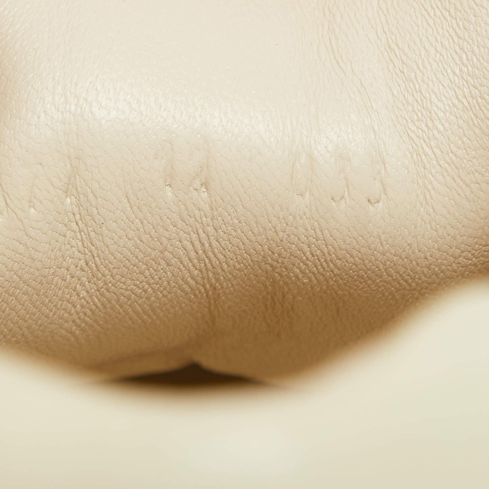 Gucci Cream Leather Logo Print Rhyton Sneakers Size 45 5