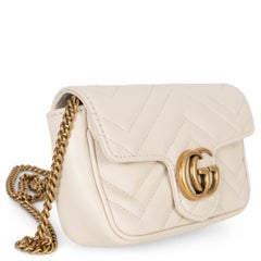 GUCCI cremefarbenes Leder MARMONT MINI Umhängetasche
