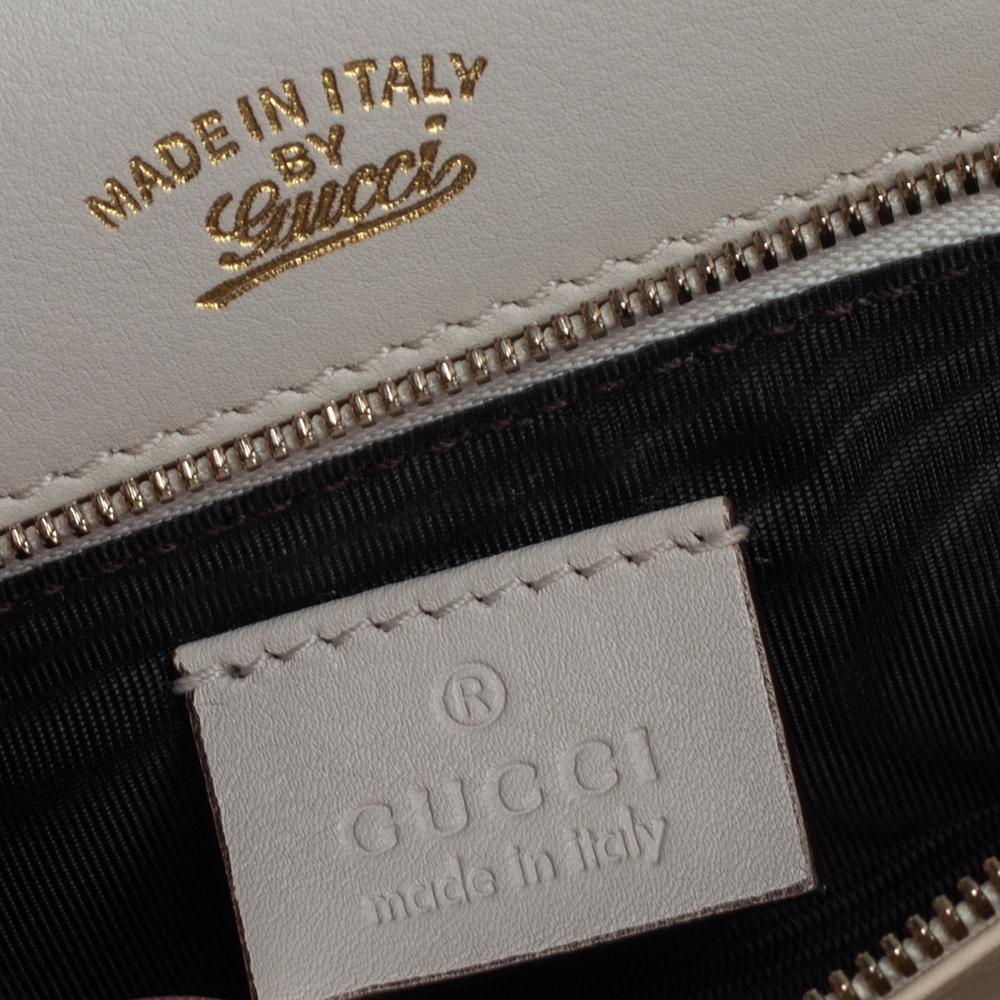 Gucci Cream Leather Medium 1973 Flap Shoulder Bag 4