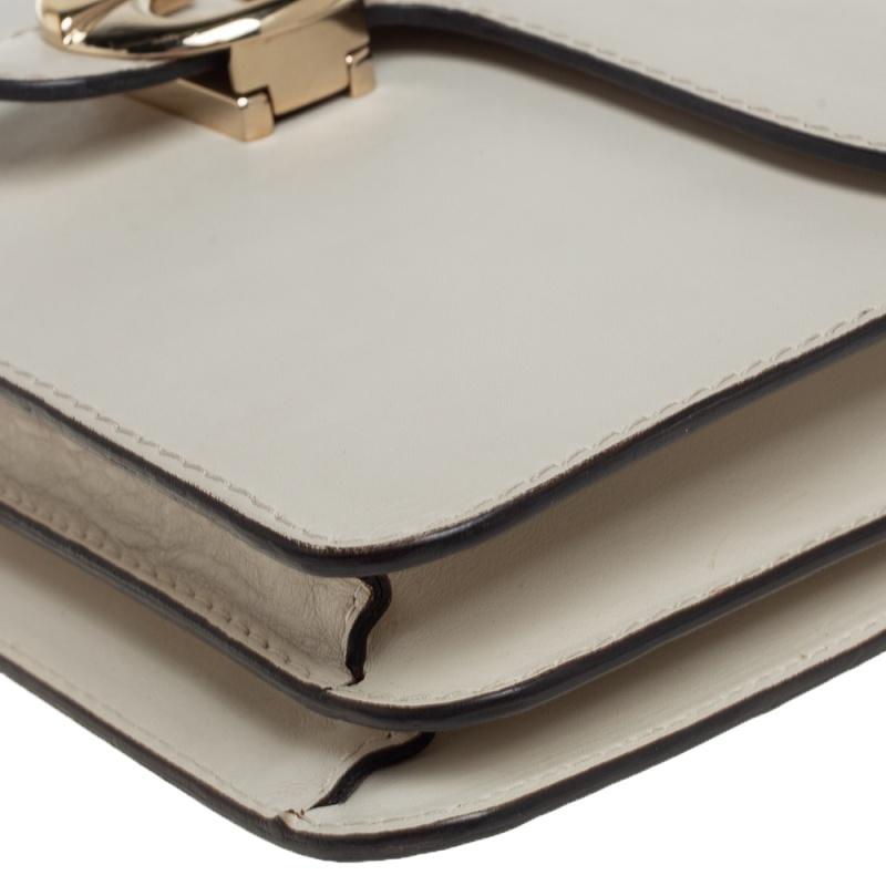 Gucci Cream Leather Medium 1973 Flap Shoulder Bag 5