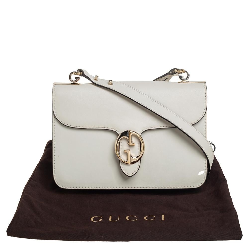 Gucci Cream Leather Medium 1973 Flap Shoulder Bag 3