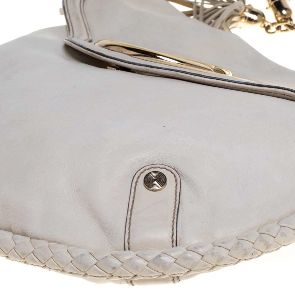 Gucci Cream Leather Medium Britt Tassel Hobo 4