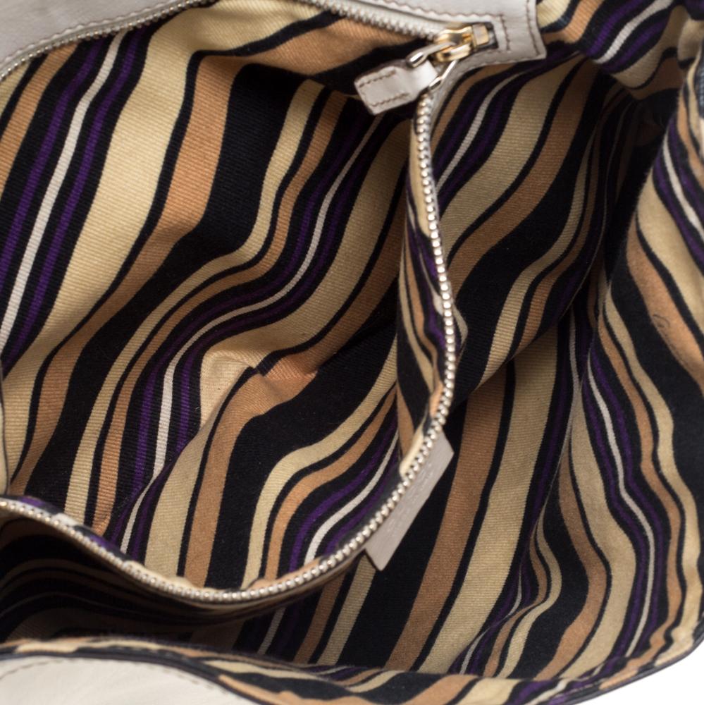 Gucci Cream Leather Medium Britt Tassel Hobo 2