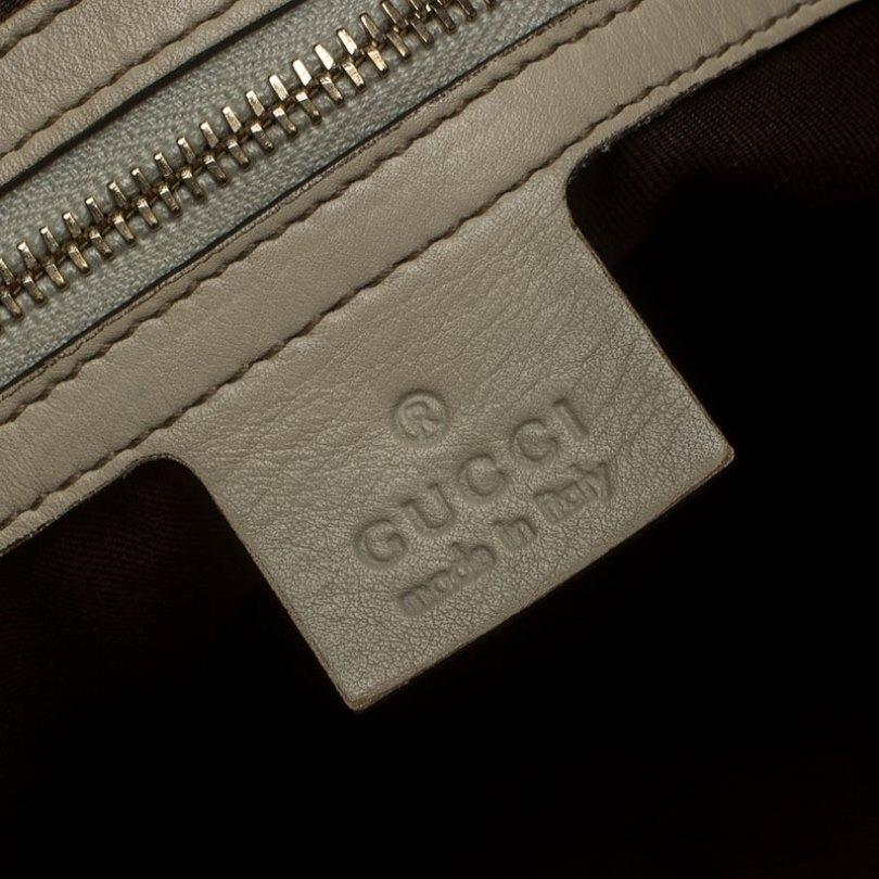 Gucci Cream Leather Medium GG Britt Tote 2