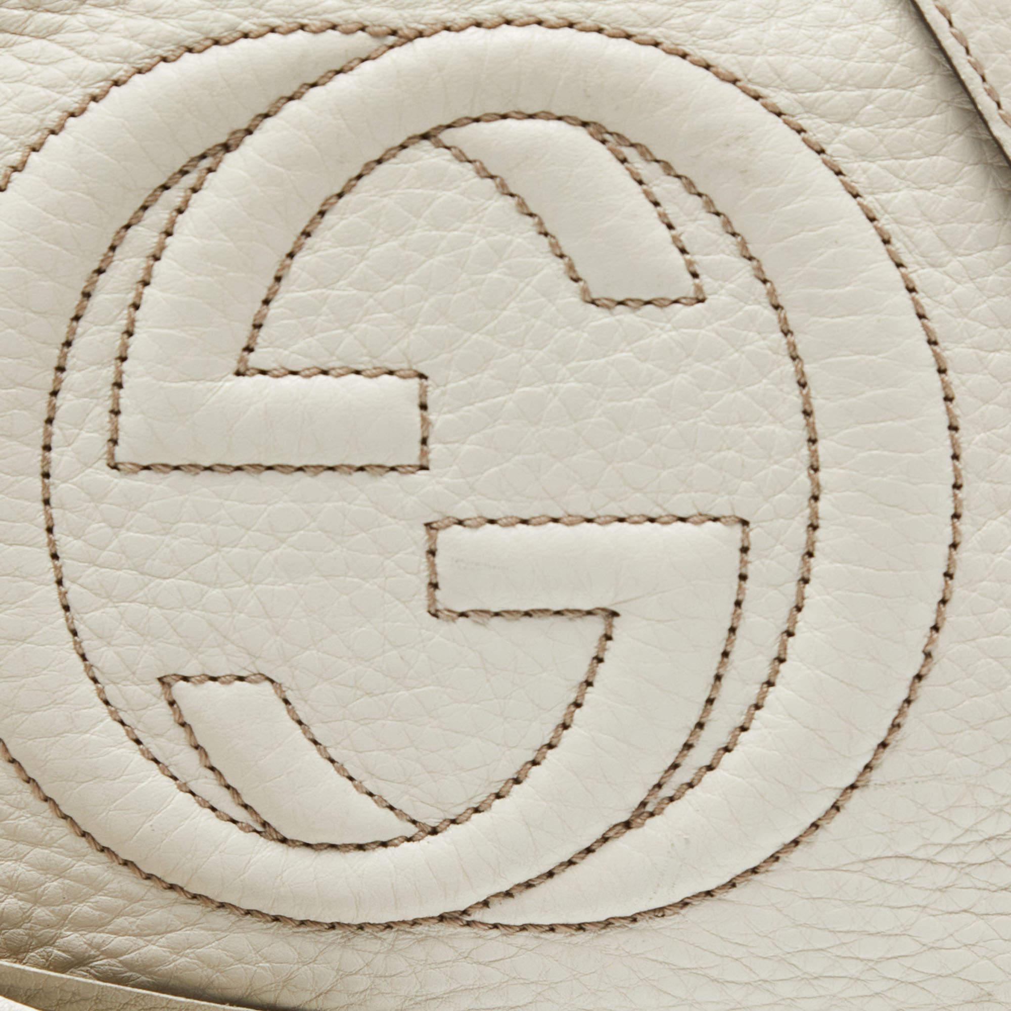 Gucci Cream Leather Small Soho Disco Crossbody Bag 5
