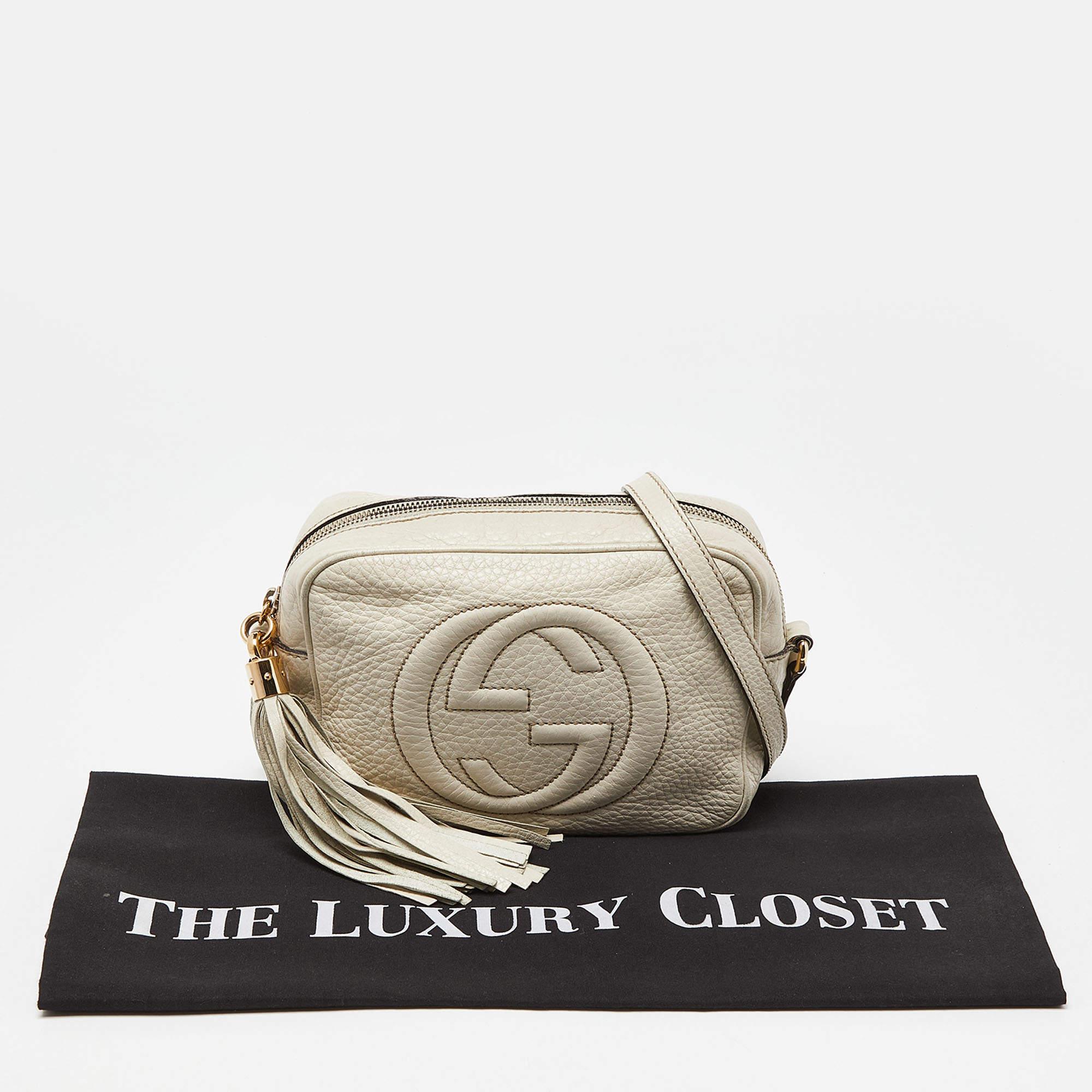Gucci Cream Leather Small Soho Disco Crossbody Bag 7