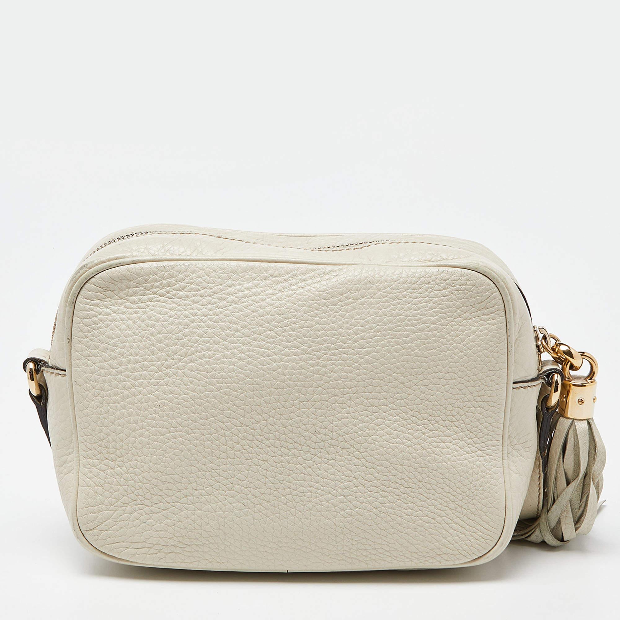 Gucci Cream Leather Small Soho Disco Crossbody Bag 2