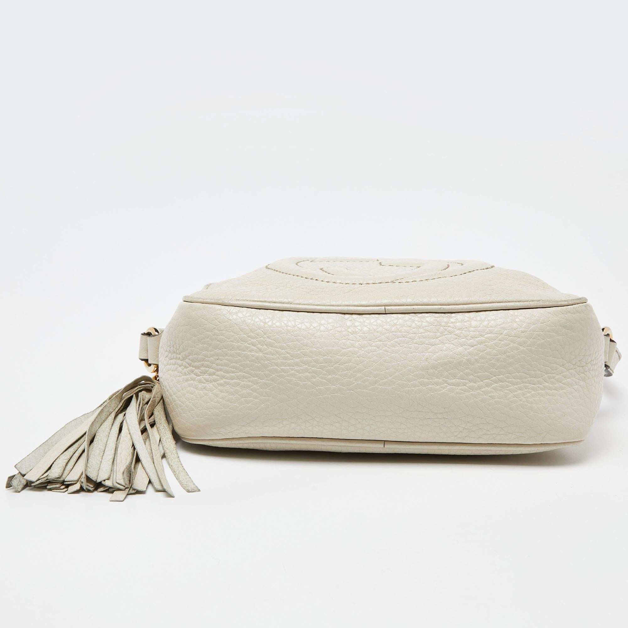Gucci Cream Leather Small Soho Disco Crossbody Bag 3