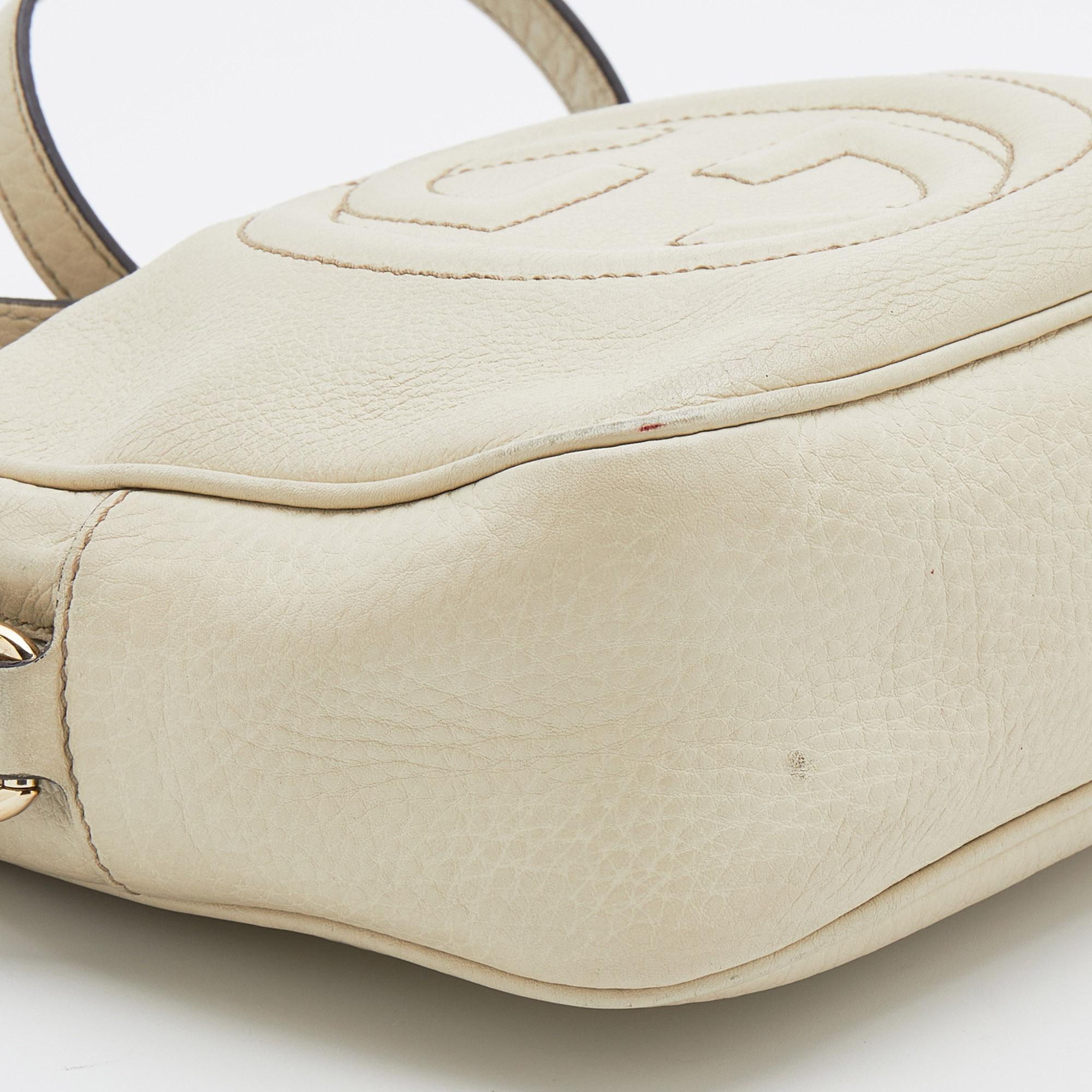 Gucci Cream Leather Small Soho Disco Shoulder Bag 3
