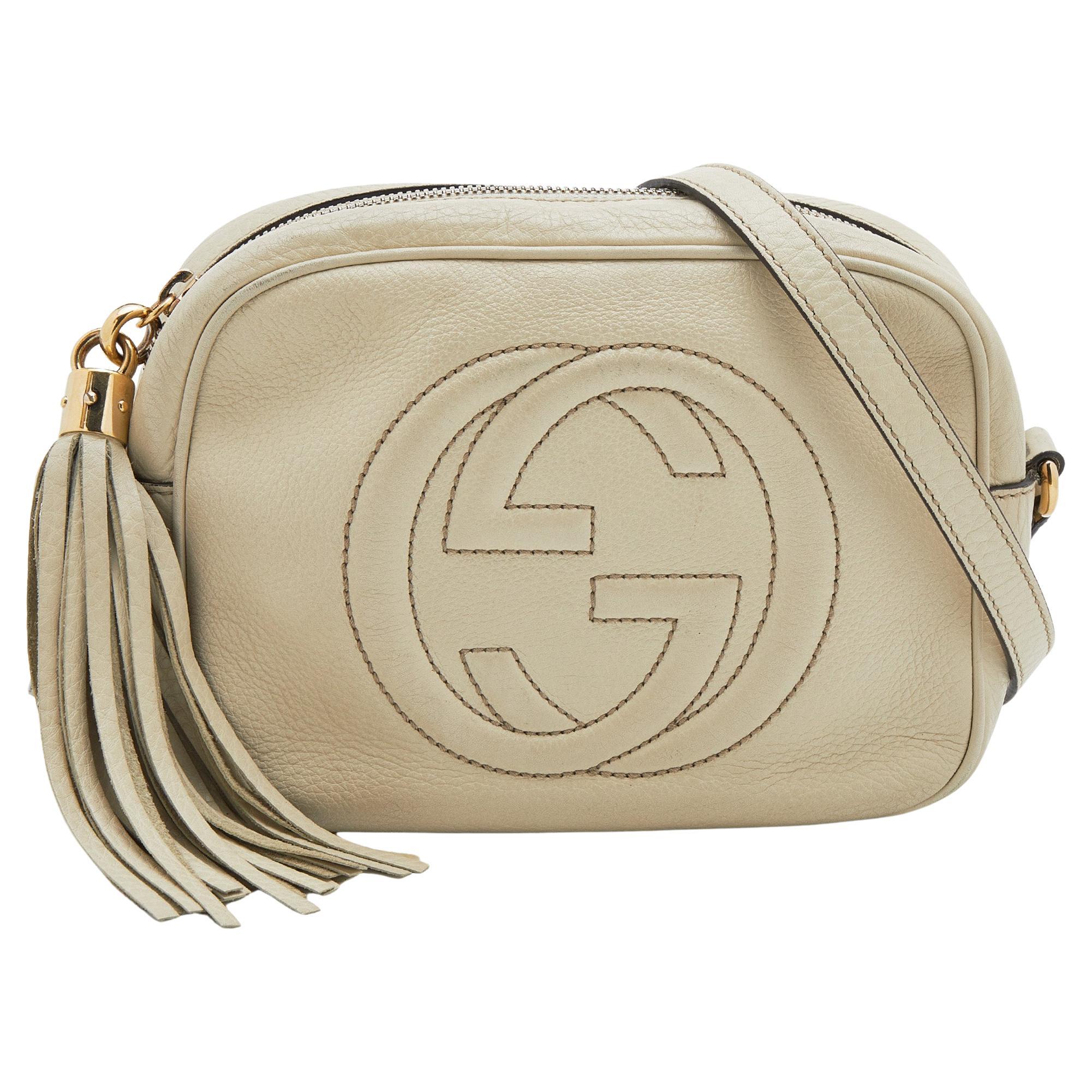 Gucci Cream Leather Small Soho Disco Shoulder Bag at 1stDibs