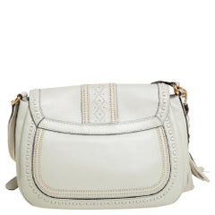 Gucci Cream Leather Snaffle Bit Shoulder Bag