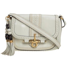 Gucci Cream Leather Snaffle Bit Shoulder Bag