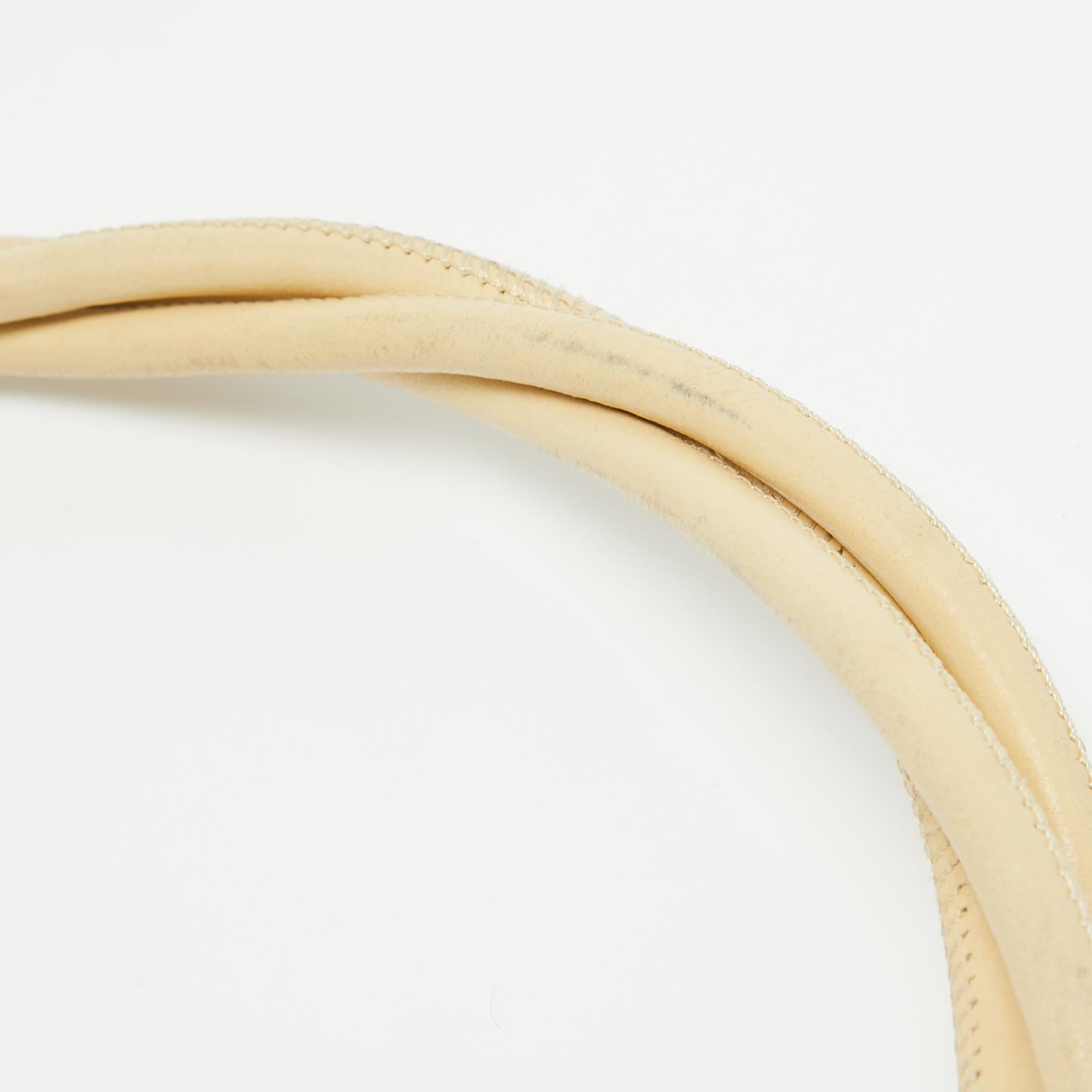 Women's Gucci Cream Leather Twisted Waist Belt For Sale