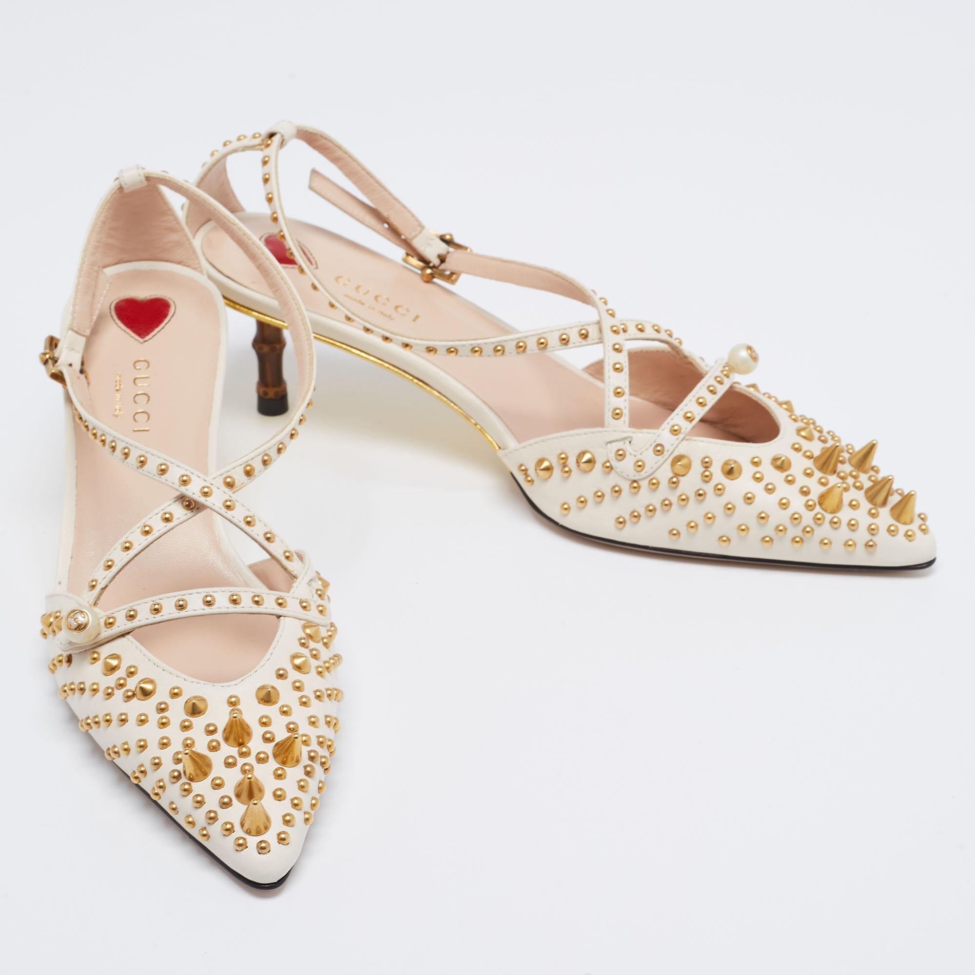 gucci heels cream