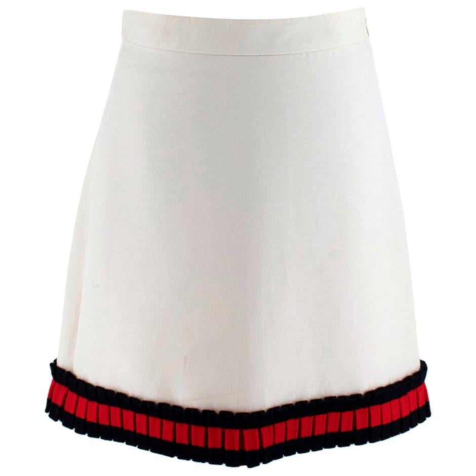 Gucci Cream Logo Mini Skirt - Size US 4