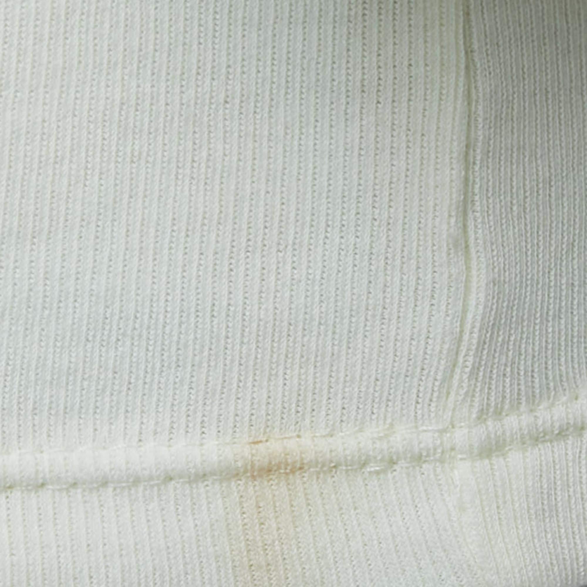 Gucci Cream Logo Tennis Embroidered Cotton Short Sleeve T-Shirt S In Good Condition In Dubai, Al Qouz 2