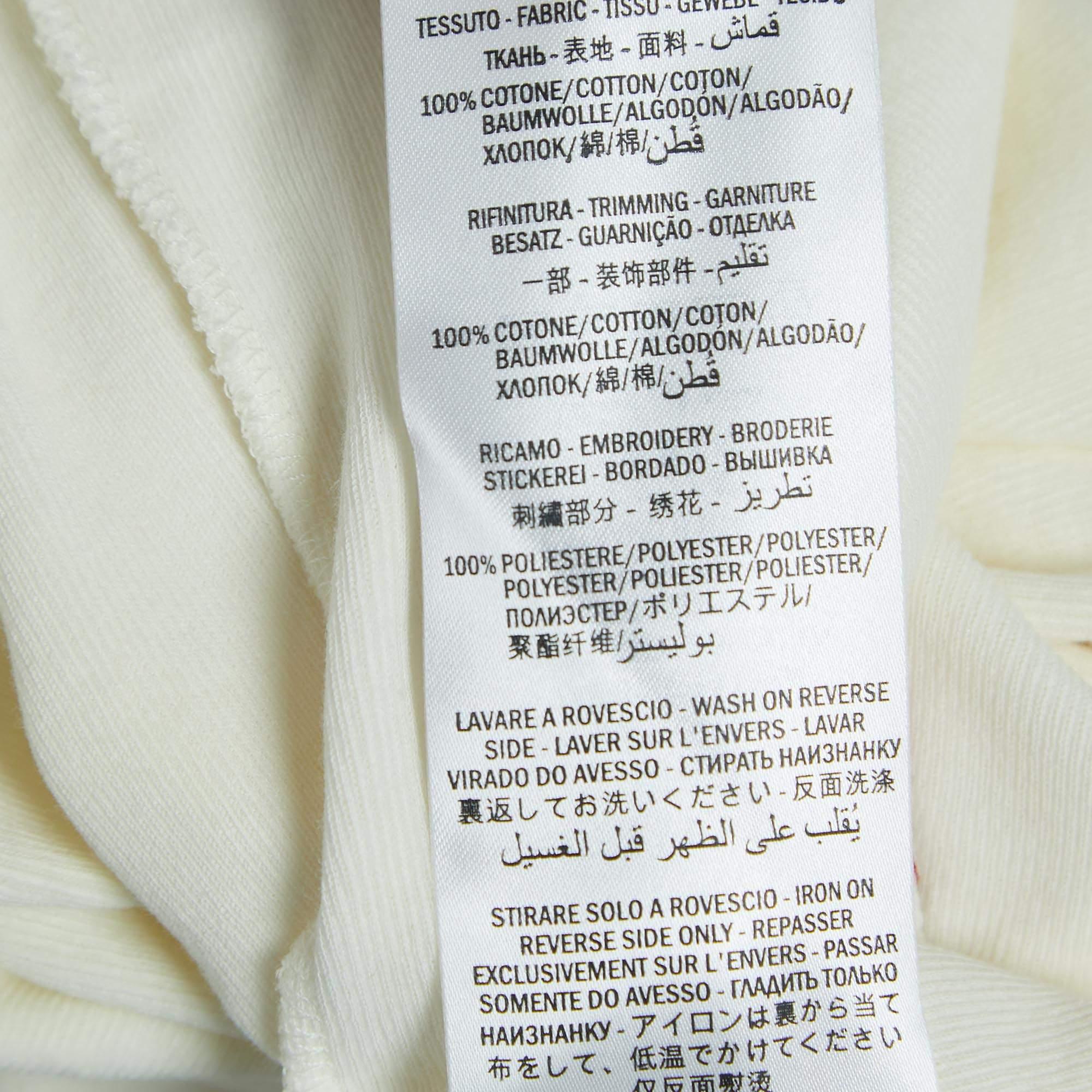 Gucci Cream Logo Tennis Embroidered Cotton Short Sleeve T-Shirt S 1