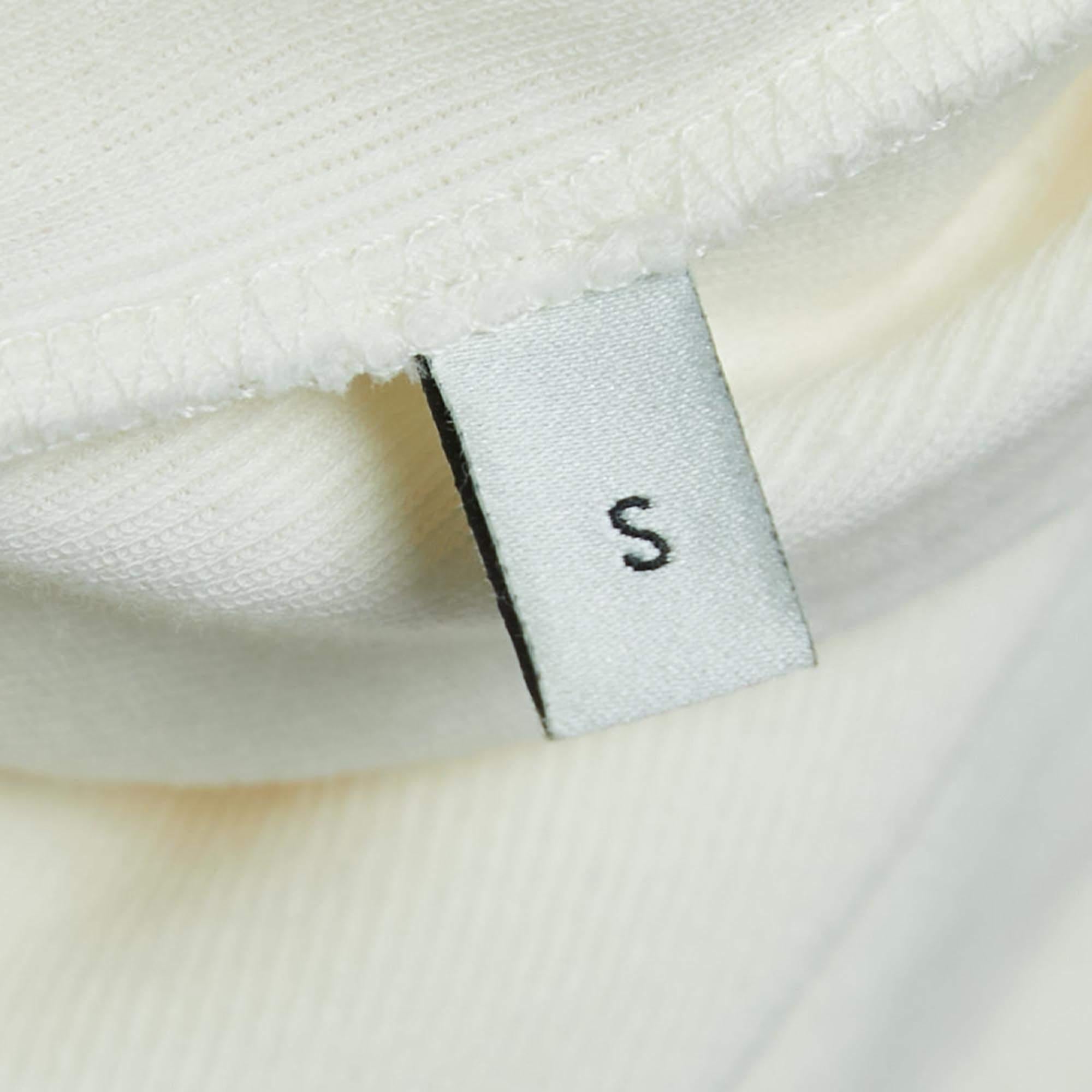 Gucci Cream Logo Tennis Embroidered Cotton Short Sleeve T-Shirt S 2